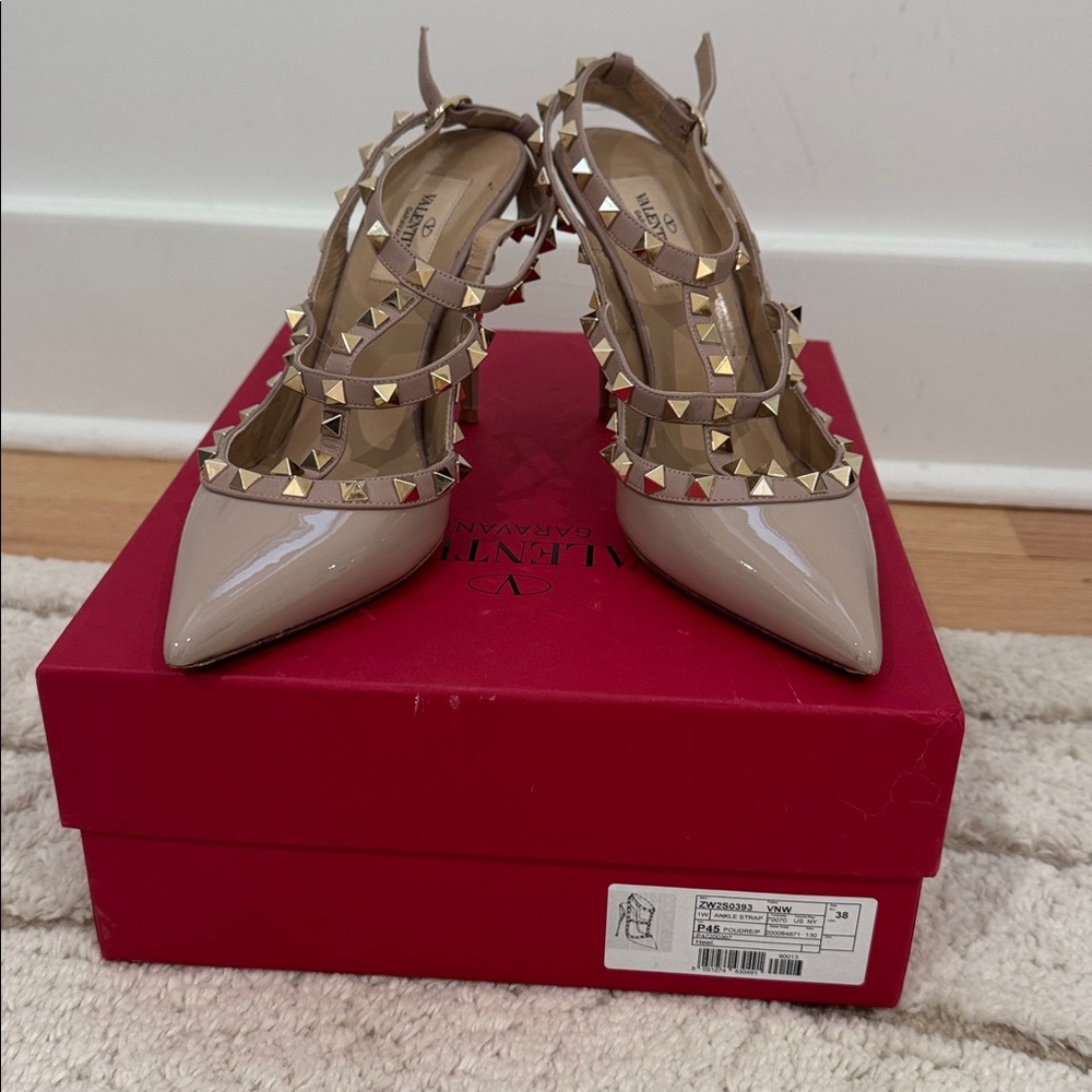 Valentino Red Box with Poudre Ankle Strap Heels